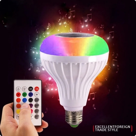 Remote control multicolored LED light bulb plays music. Bluetooth light w music - Picture 2 of 12